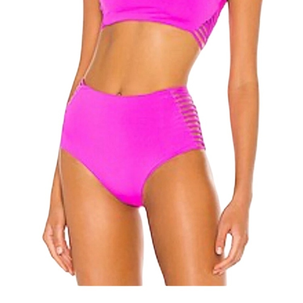 L*Space Harrington High Waist Bitsy Cut Bikini Bottom NWOT Size M